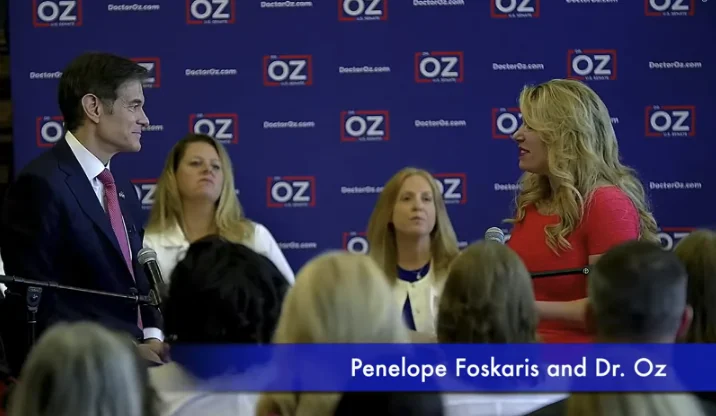 Penelope Foskaris speaking with Dr. Oz